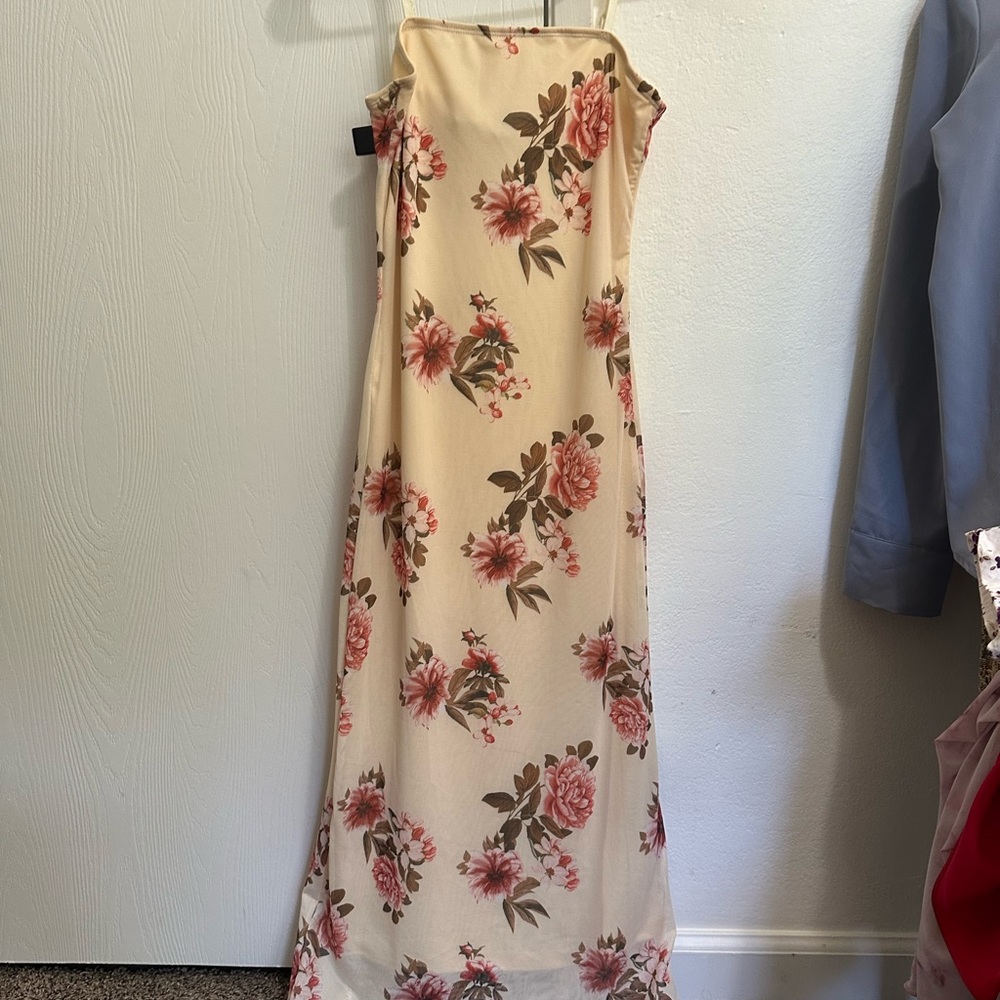 Floral Cream Maxi Dress